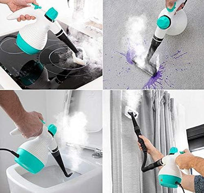 Steany - Limpiador de vapor de mano multiusos 9 en 1 con accesorios, 0,35 l, 3 bar, 1000 W